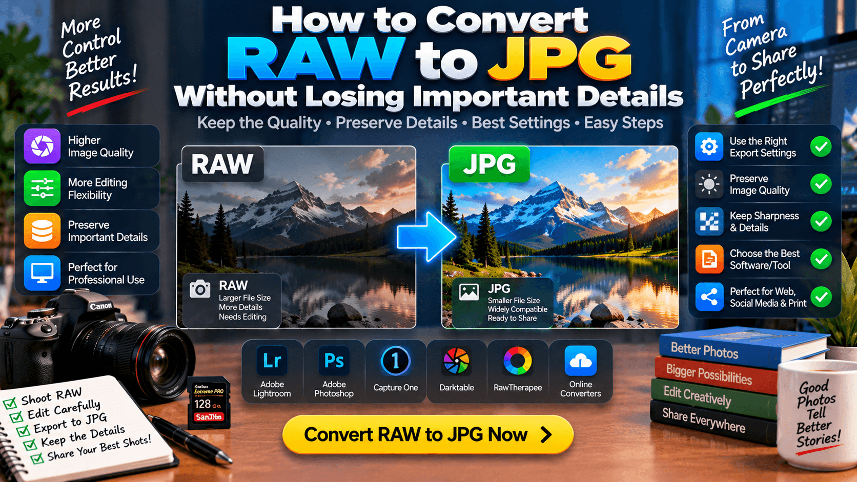 Convert RAW to JPG without losing important details